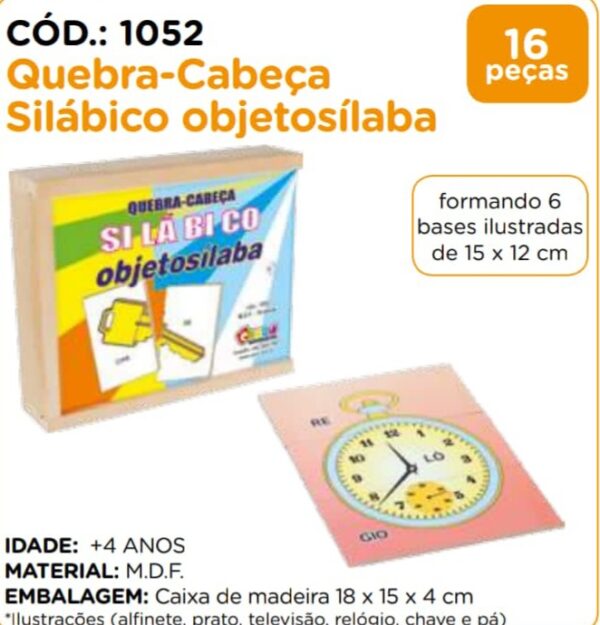 Quebra-cabeça Silábico Objetosílaba